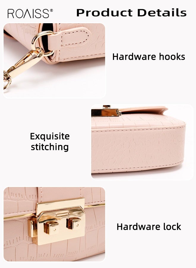 roaiss Women Stylish Square Bag, Large Capacity Shoulder Bag with Adjustable Strap and Snap-button Closure, Elegant Chic Crossbody Bag for Ladies, Ideal for Dating, Shopping and Everyday Use, 21*5*9cm - Image 5